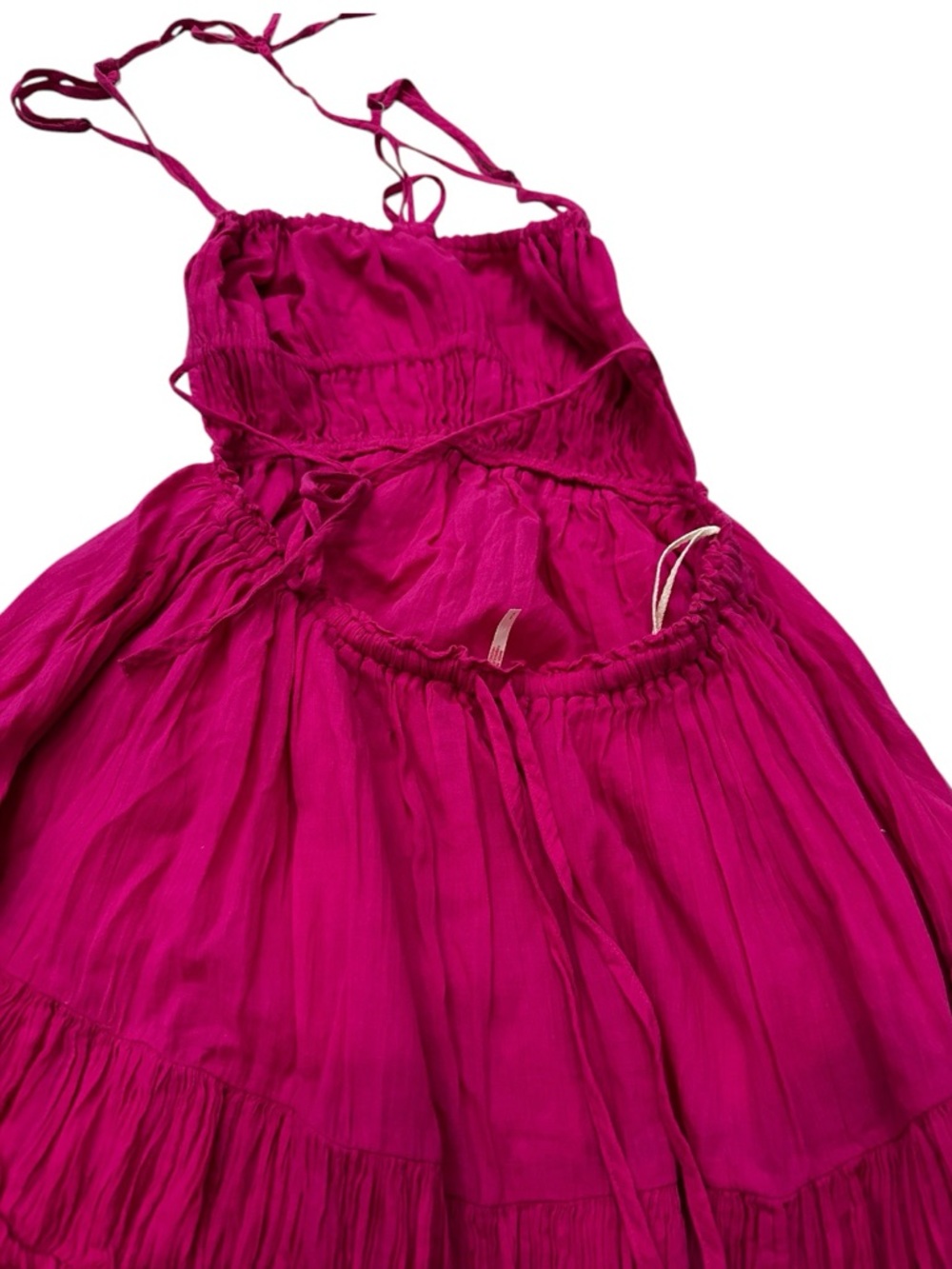 Free People Pink Smocked Tiered Mini Dress - Picture 5 of 10